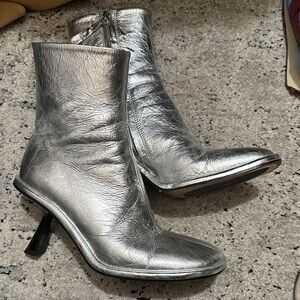 Souliers Martinez Silver Heeled Boots for Women
